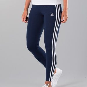 Adidas Navy Blue Stripe Leggings
